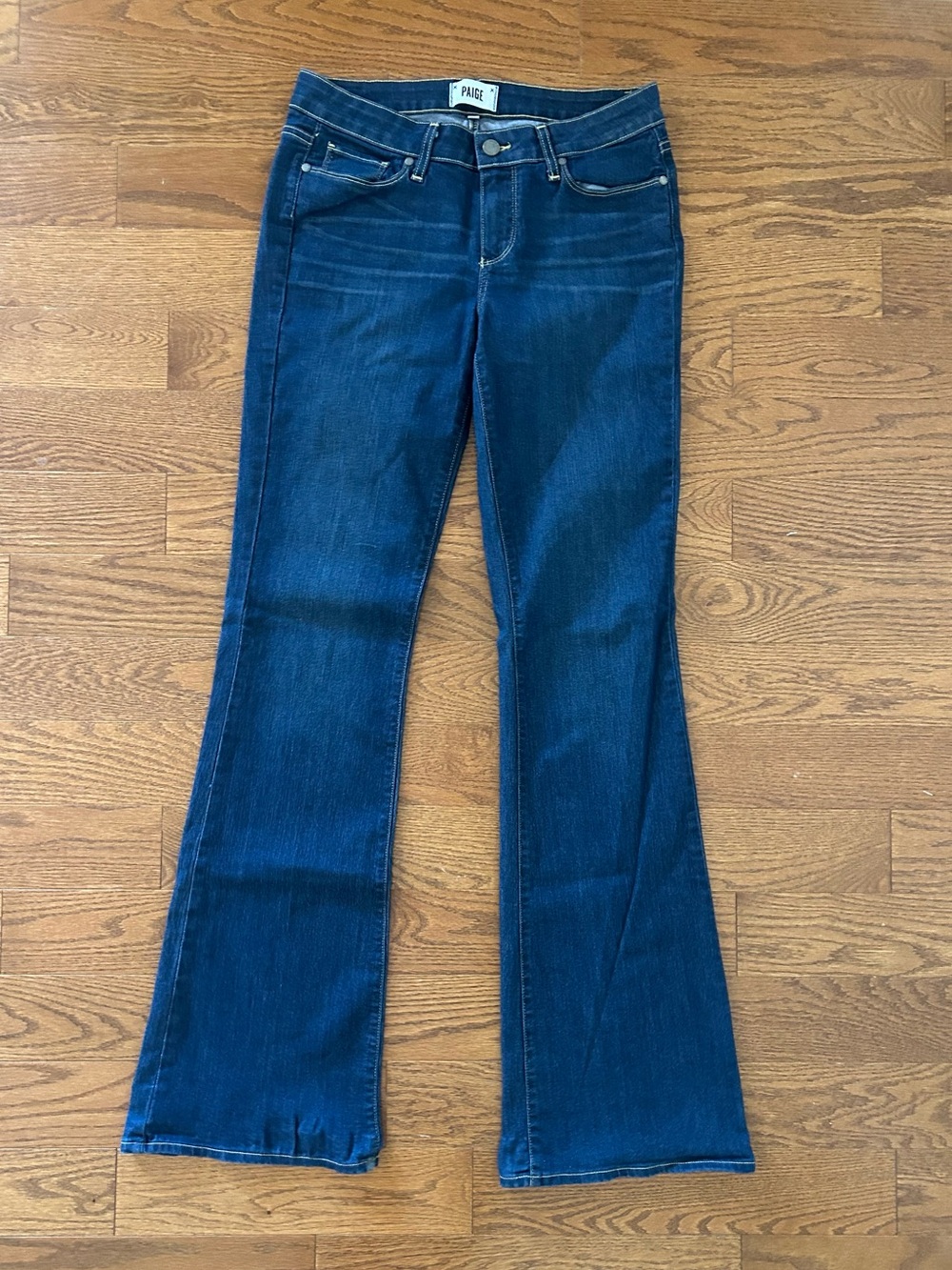 PAIGE Skyline Boot Jeans Womens Size 28 Dark Wash Low Rise Stretch Bootcut USA